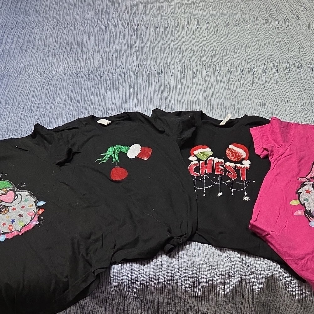 Bella Canvas Festive Graphic Tees - Black and Pink